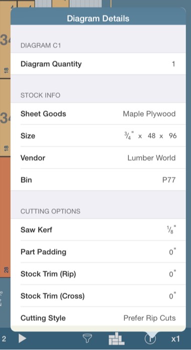 diagram details screen